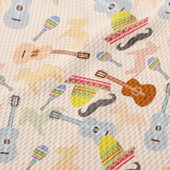 Mexican Mustache Guitar Birdseye Piqué