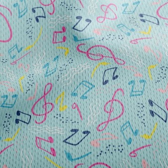 Wavy Flowing Notes Athletic Mesh Flat Back
