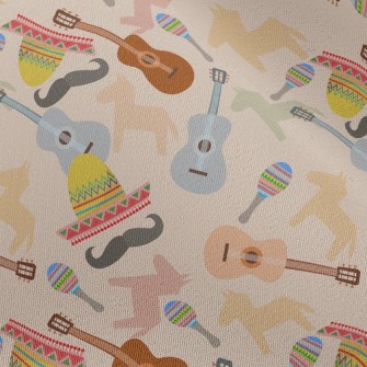 Mexican Mustache Guitar Chiffon
