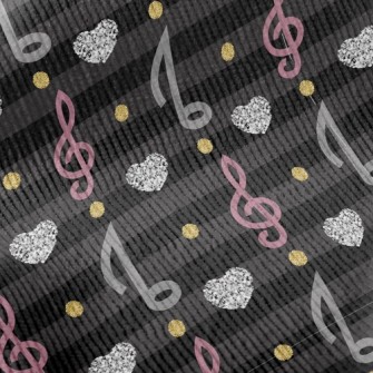 Musical Note Heart Stripes Standard Corduroy