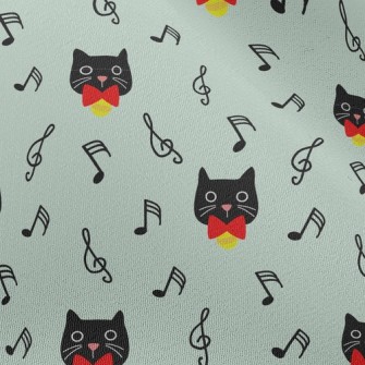 Black Cat And Musical Notes Chiffon