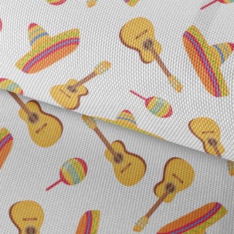 Guitar And Big Straw Hat Waterproof Oxford
