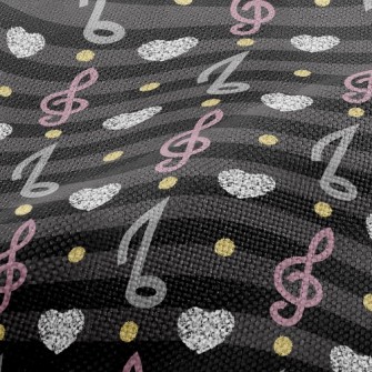 Musical Note Heart Stripes Performance Linen