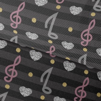 Musical Note Heart Stripes Waterproof Oxford