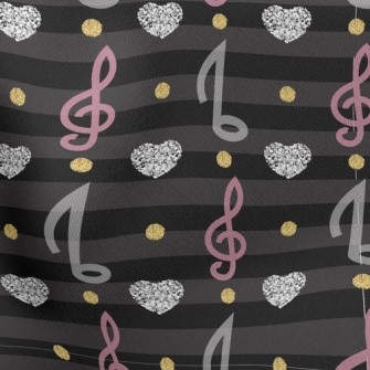 Musical Note Heart Stripes Stretch Ponte
