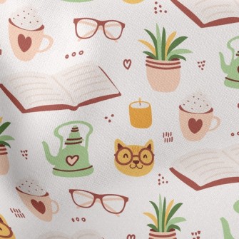 Spectacled Cat Reading A Book Stretch Ponte