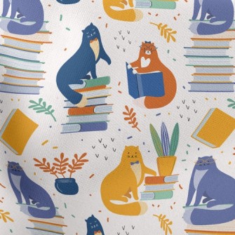 Smart Cat Reading A Book Stretch Ponte
