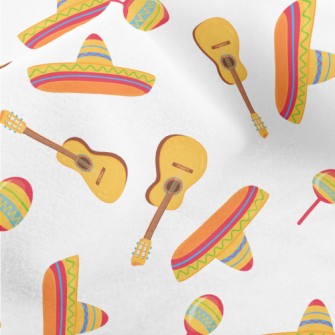 Guitar And Big Straw Hat Micro Fleece