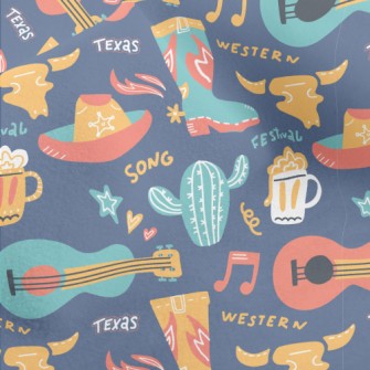 Western Cowboy Guitar Micro Fleece