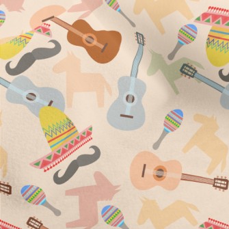 Mexican Mustache Guitar Micro Fleece