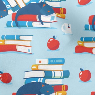 Cat Dozing On Book Micro Fleece