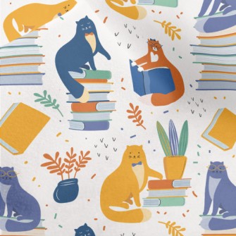 Smart Cat Reading A Book Micro Fleece