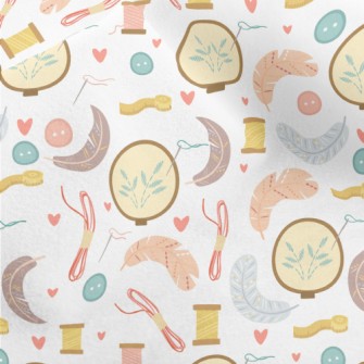 Hand Embroidered Feathers Micro Fleece