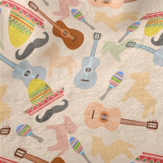 Mexican Mustache Guitar Minky