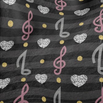 Musical Note Heart Stripes Minky