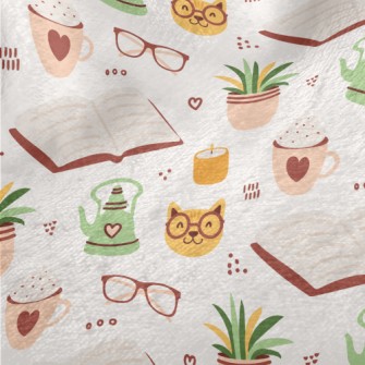 Spectacled Cat Reading A Book Minky