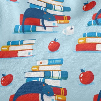 Cat Dozing On Book Minky