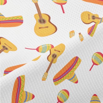 Guitar And Big Straw Hat Piqué