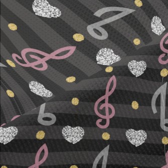 Musical Note Heart Stripes Piqué