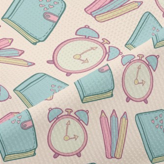 Alarm Clock Book And Pen Piqué