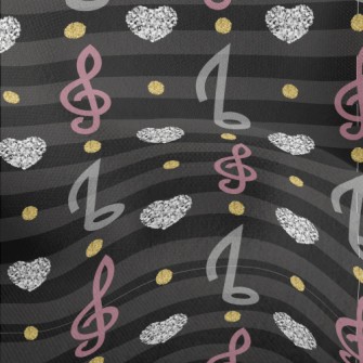 Musical Note Heart Stripes Lightweight Performance Linen