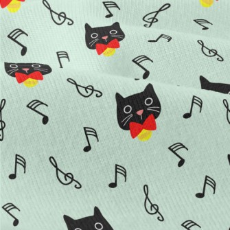 Black Cat And Musical Notes Modern Jersey