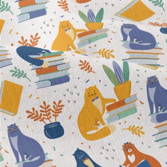 Smart Cat Reading A Book Modern Jersey