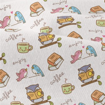 Bird Enjoying Coffee Time Modern Jersey