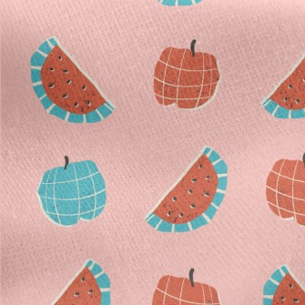 Play With Plaid Watermelon Jersey Backed Fleece