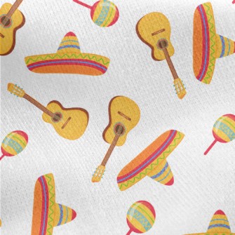 Guitar And Big Straw Hat Jersey Backed Fleece