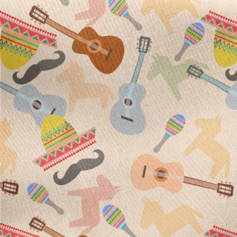 Mexican Mustache Guitar Jersey Backed Fleece
