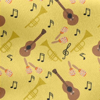 Guitar Tambourine Horn Jersey Backed Fleece