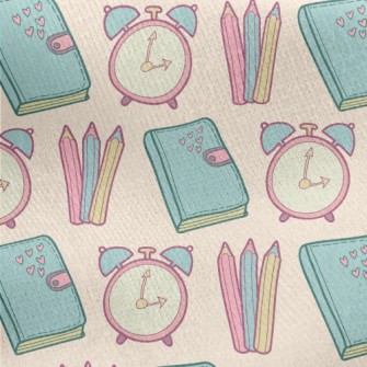 Alarm Clock Book And Pen Jersey Backed Fleece