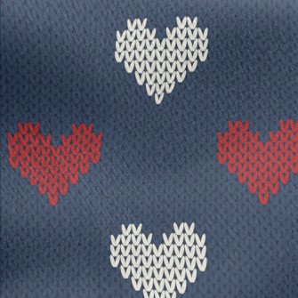 Valentine's Day Heart Knit Jersey Backed Fleece