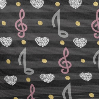 Musical Note Heart Stripes Pongee