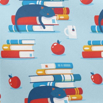 Cat Dozing On Book Pongee