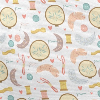 Hand Embroidered Feathers Pongee