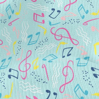 Wavy Flowing Notes Stretch Jersey