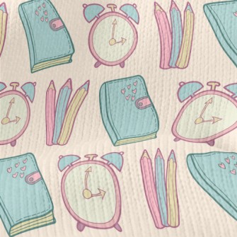 Alarm Clock Book And Pen Stretch Jersey