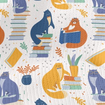 Smart Cat Reading A Book Stretch Jersey