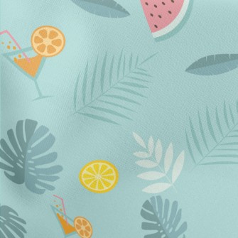 Tropical Fruit Cocktail Lightweight Cotton Poplin