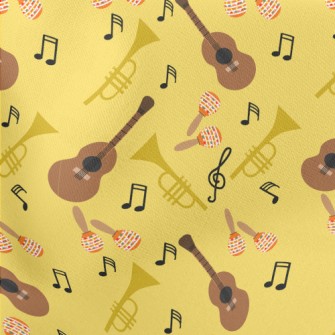 Guitar Tambourine Horn Lightweight Cotton Poplin