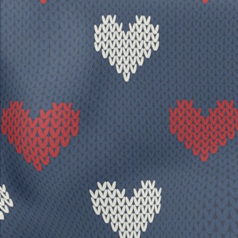 Valentine's Day Heart Knit Lightweight Cotton Poplin