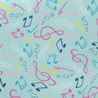 Wavy Flowing Notes Midweight Cotton Poplin