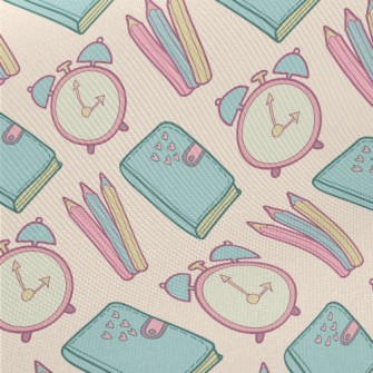 Alarm Clock Book And Pen Midweight Cotton Poplin