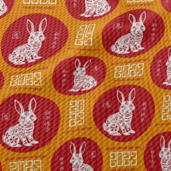 Beautiful Art Rabbit Birdseye Piqué