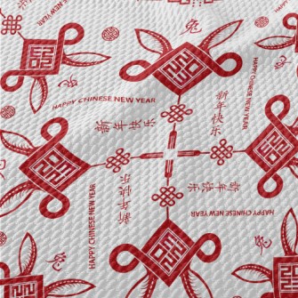 Rabbit Ear Chinese Knot Birdseye Piqué