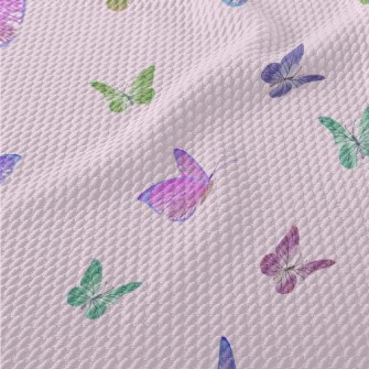 Colorful Beautiful Butterflies Birdseye Piqué