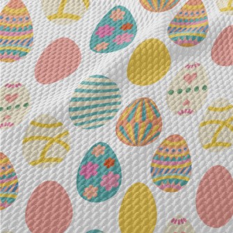 Vintage Hand-painted Easter Eg Birdseye Piqué