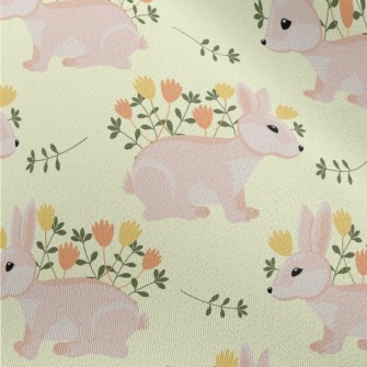 Pink Hare With Flowers Chiffon